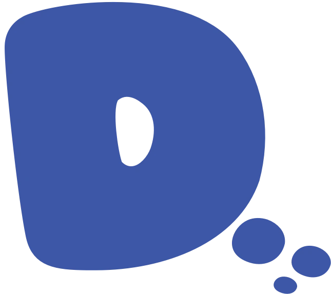 Flat mark, blue on pink