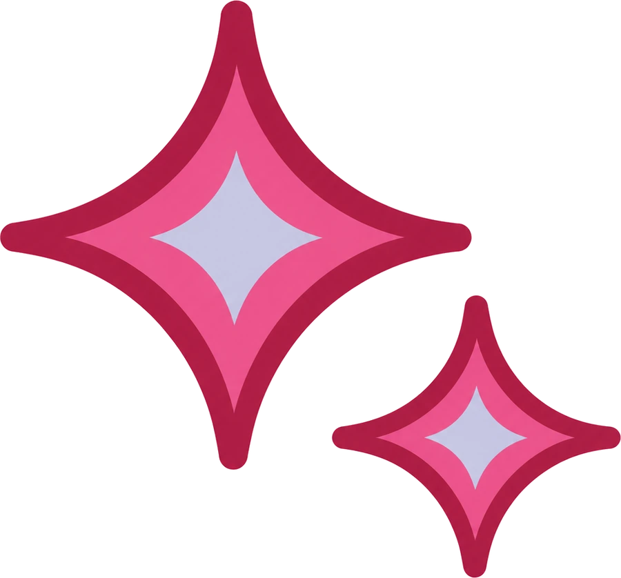 Two raspberry and bubblegum sparkles