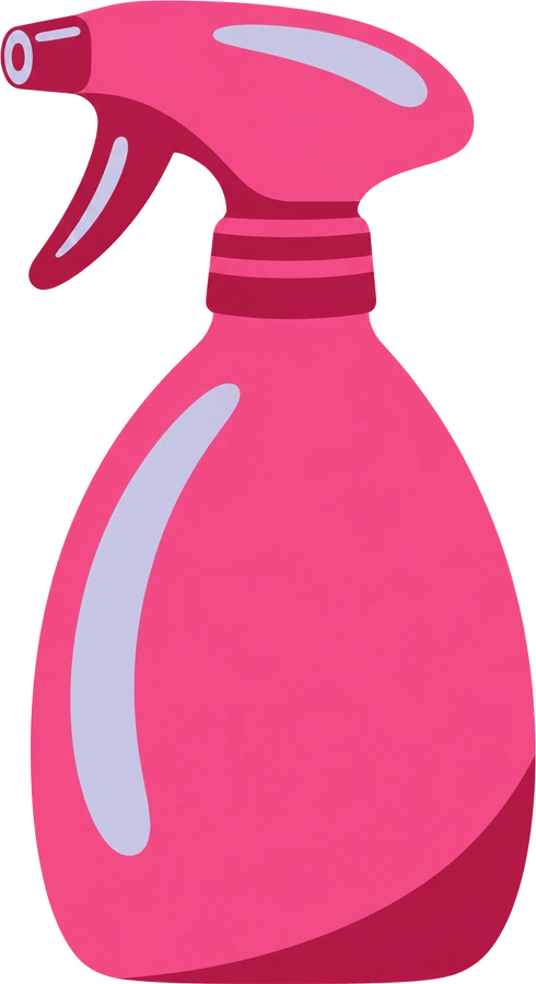 Pink spray bottle illustration