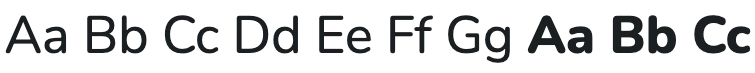 The alphabet set in Nunito, regular and extra bold