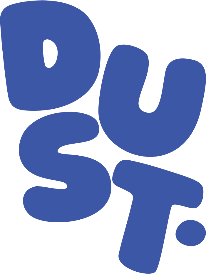 Flat wordmark, blue on pink