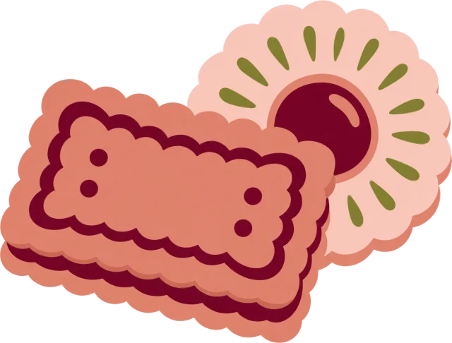 A custard cream and a jammy biscuit