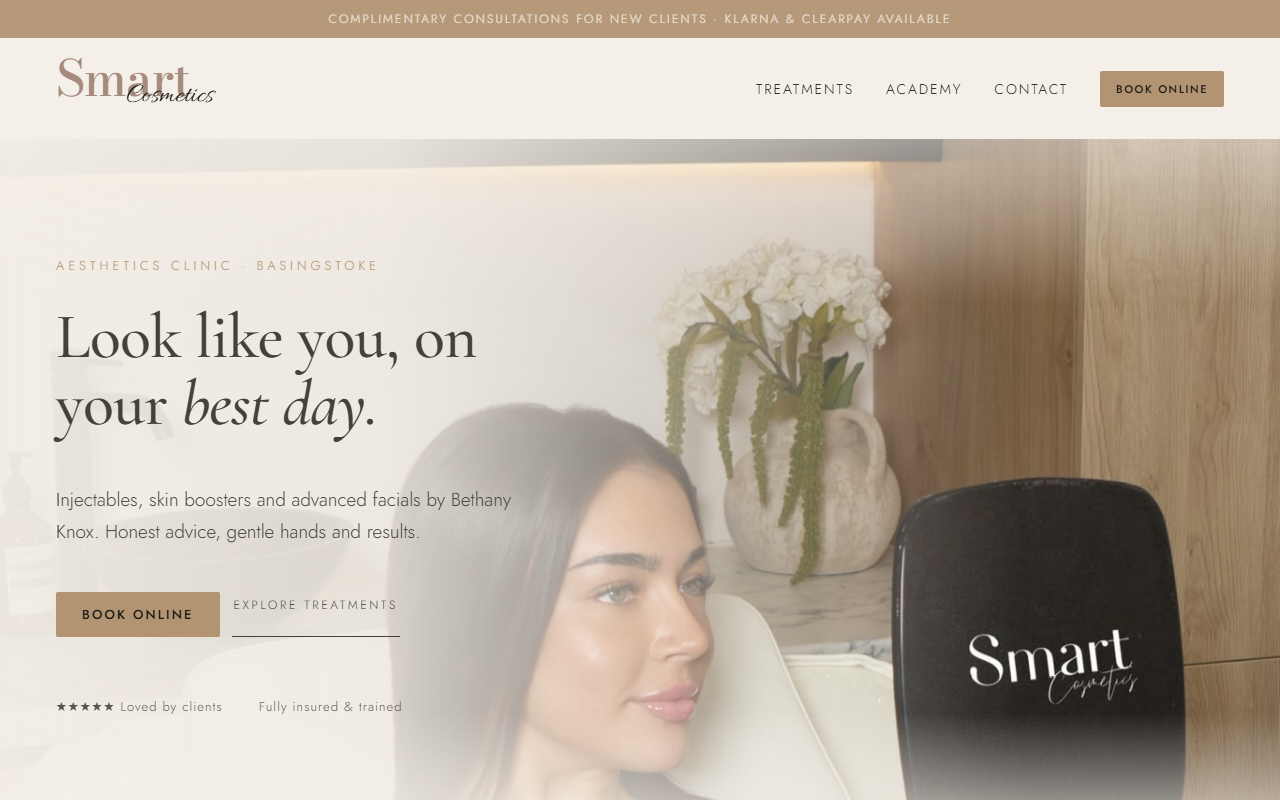 Smart Cosmetics website screenshot